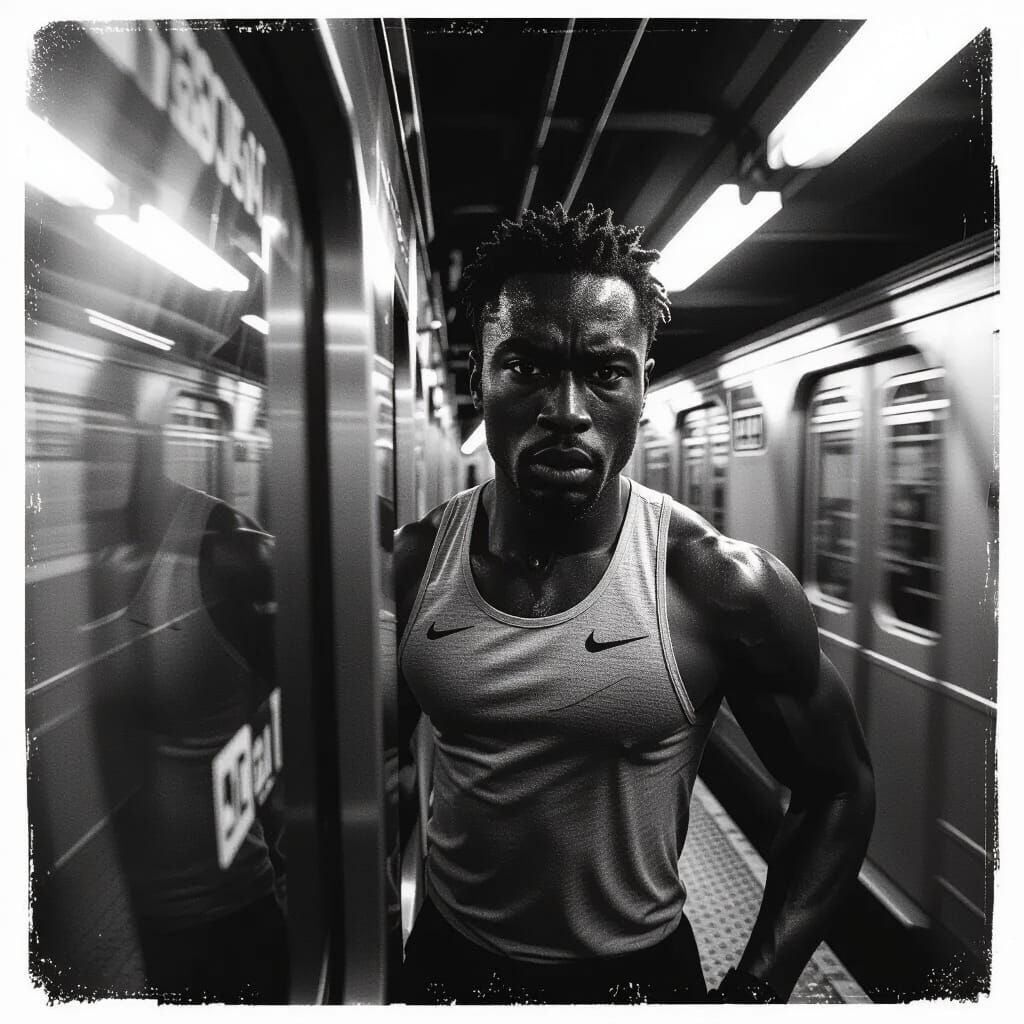Gritty Subway Portrait in High Contrast