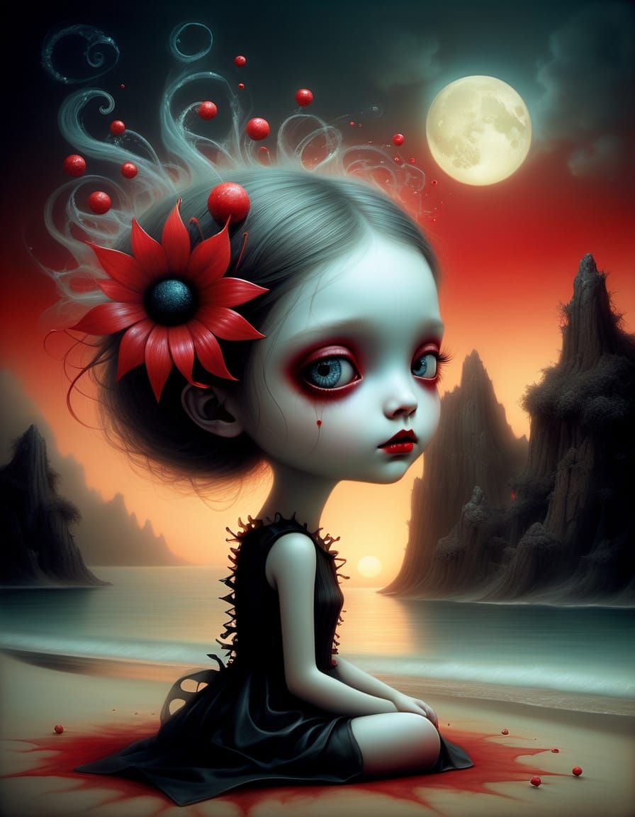 "Neon r, 4K Hyperrealistic graphics Mind Burutanga12Mechanical a fantasy alien with ((Taylor Swift)) face, fog, starry s...