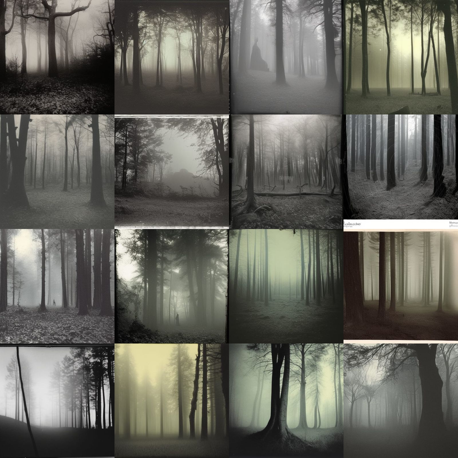 Haunted Forest Sunset in Dark Surrealist Style