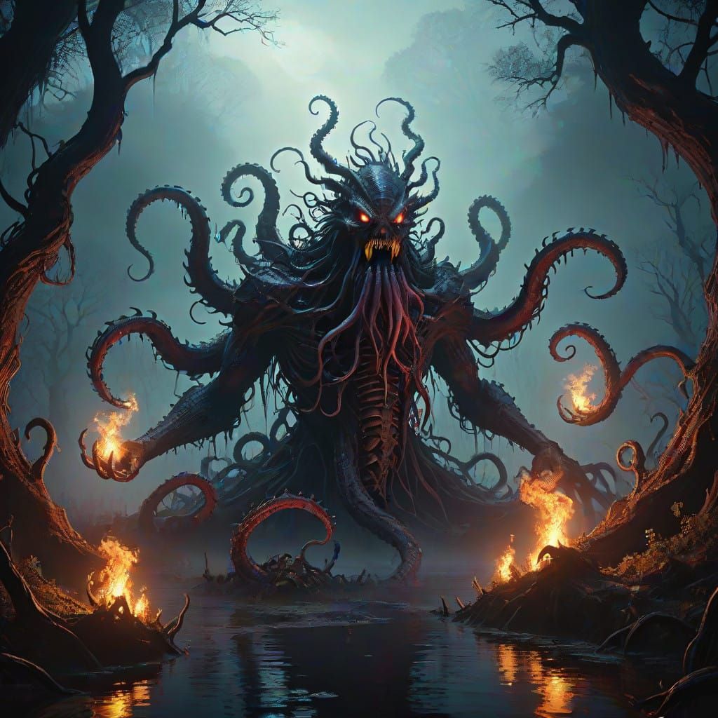 Dark, Gothic Monster Emerges from the Swamp