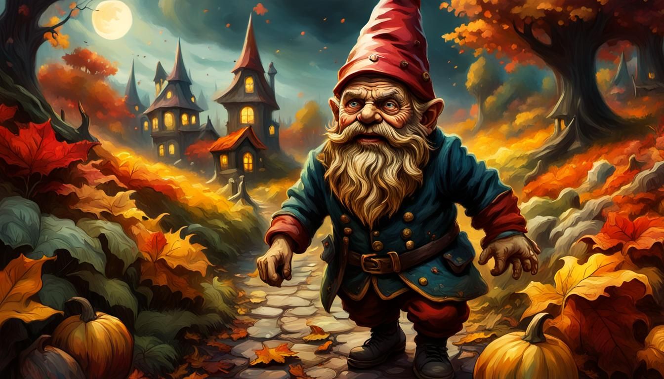 Garden Gnome Horror in Gustave Doré Style