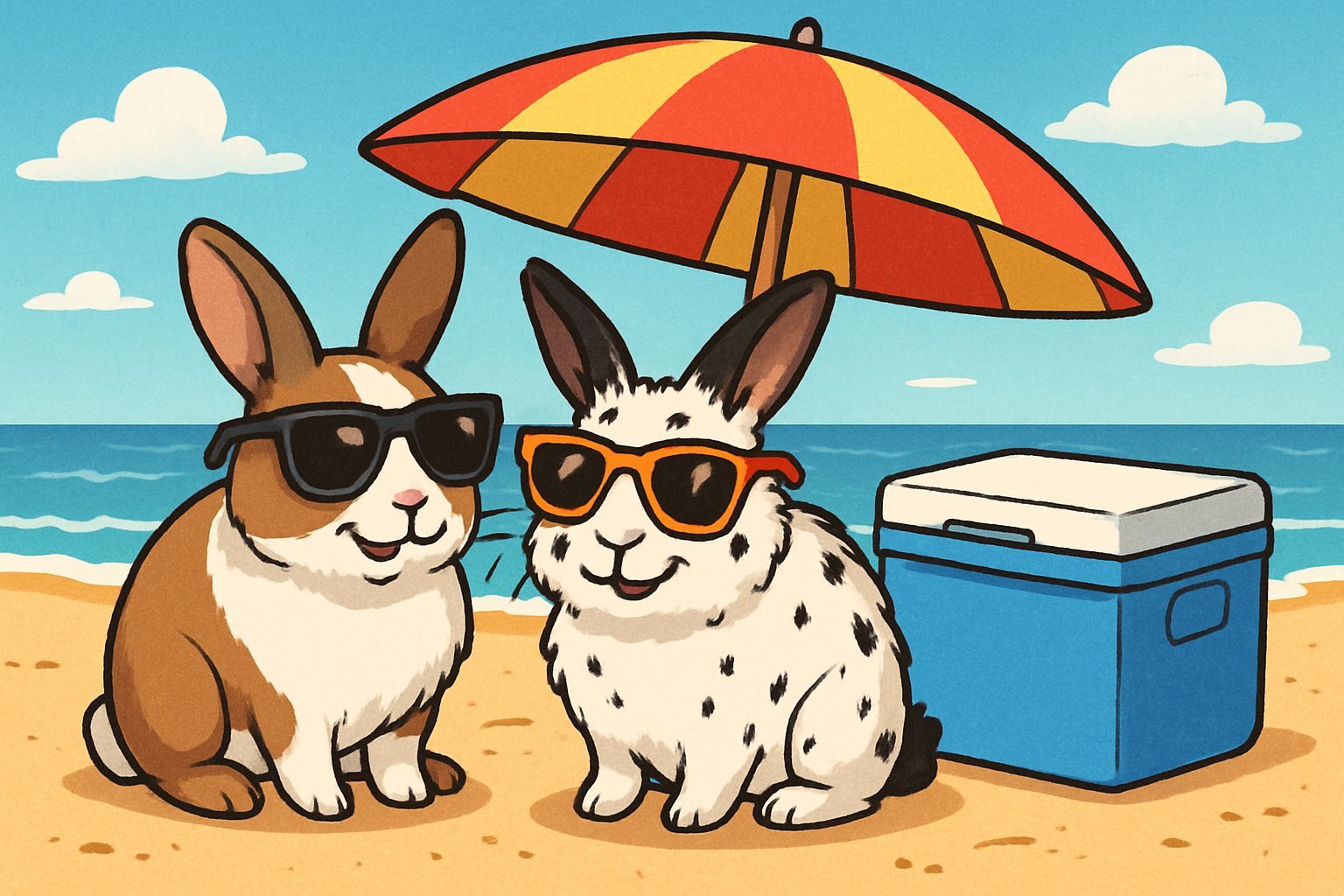 Two Rabbits' Beach Holiday