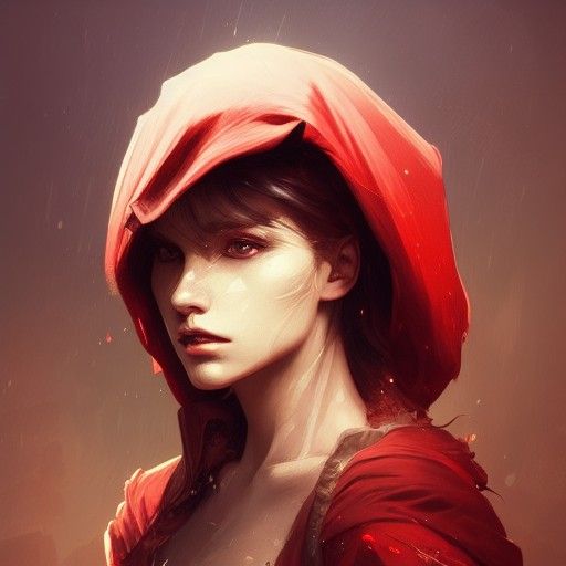 Hyperdetailed Wolf Red Riding Hood Portrait