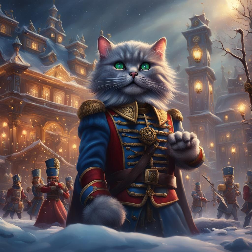 Cat Nutcracker War: Detailed Matte Painting