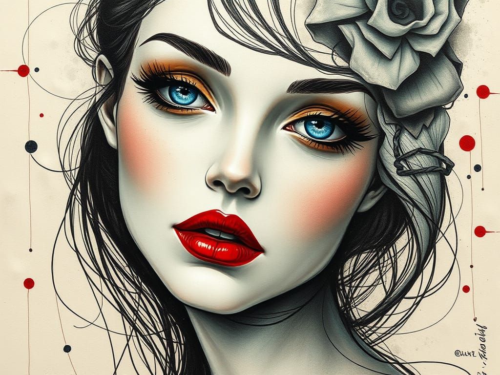 Surreal Woman Portrait with Vivid Colors