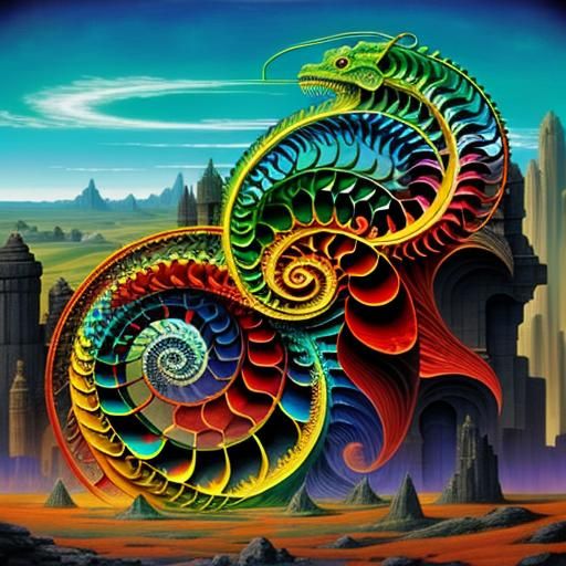 Fractal Tribonacci-Lucas Ouroboros Design