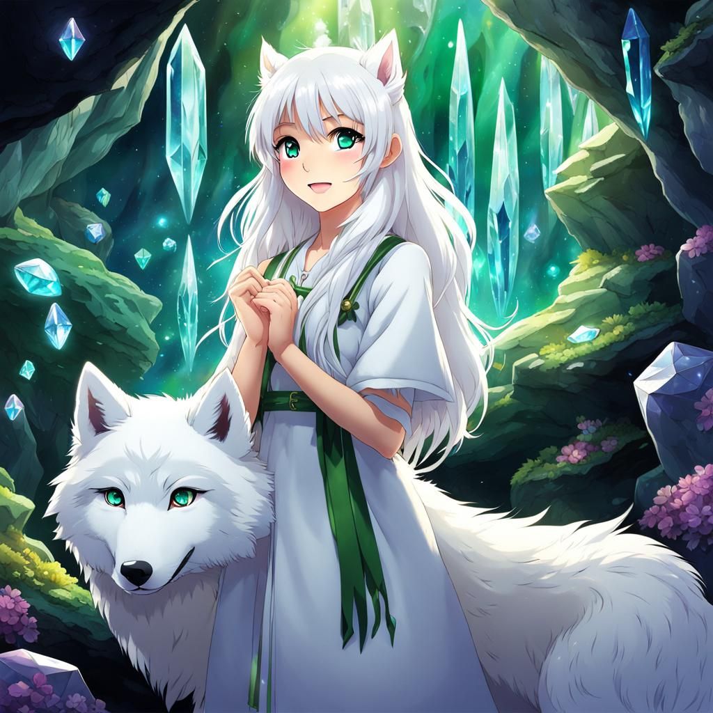 Wolfie in a Crystal Cave