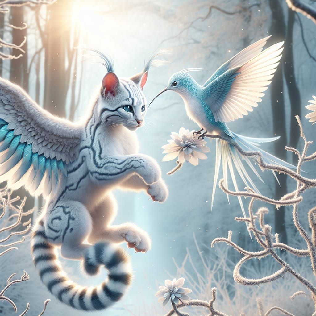 Winter Fantasy Gryphon in Enchanted Forest