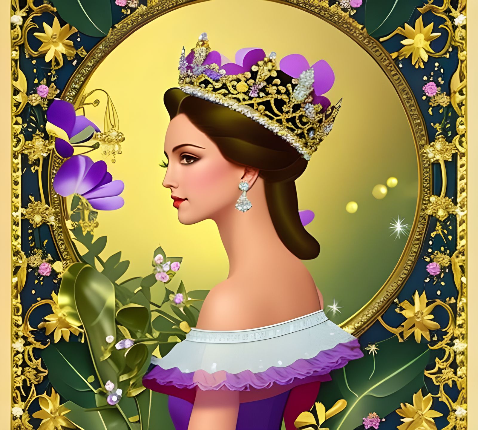 Masked Fairy Gazing into Magic Mirror