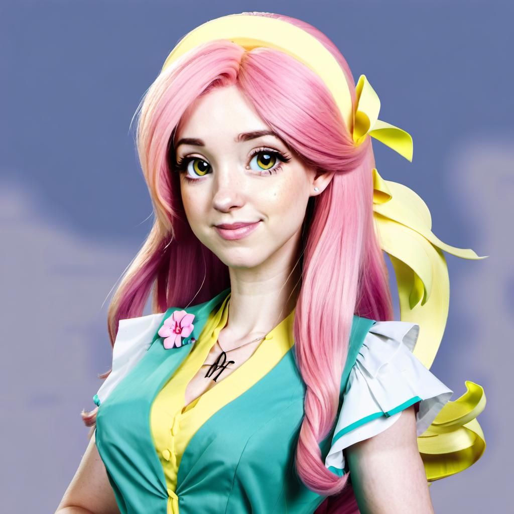 Fluttershy as Human Girl: AI Transformation