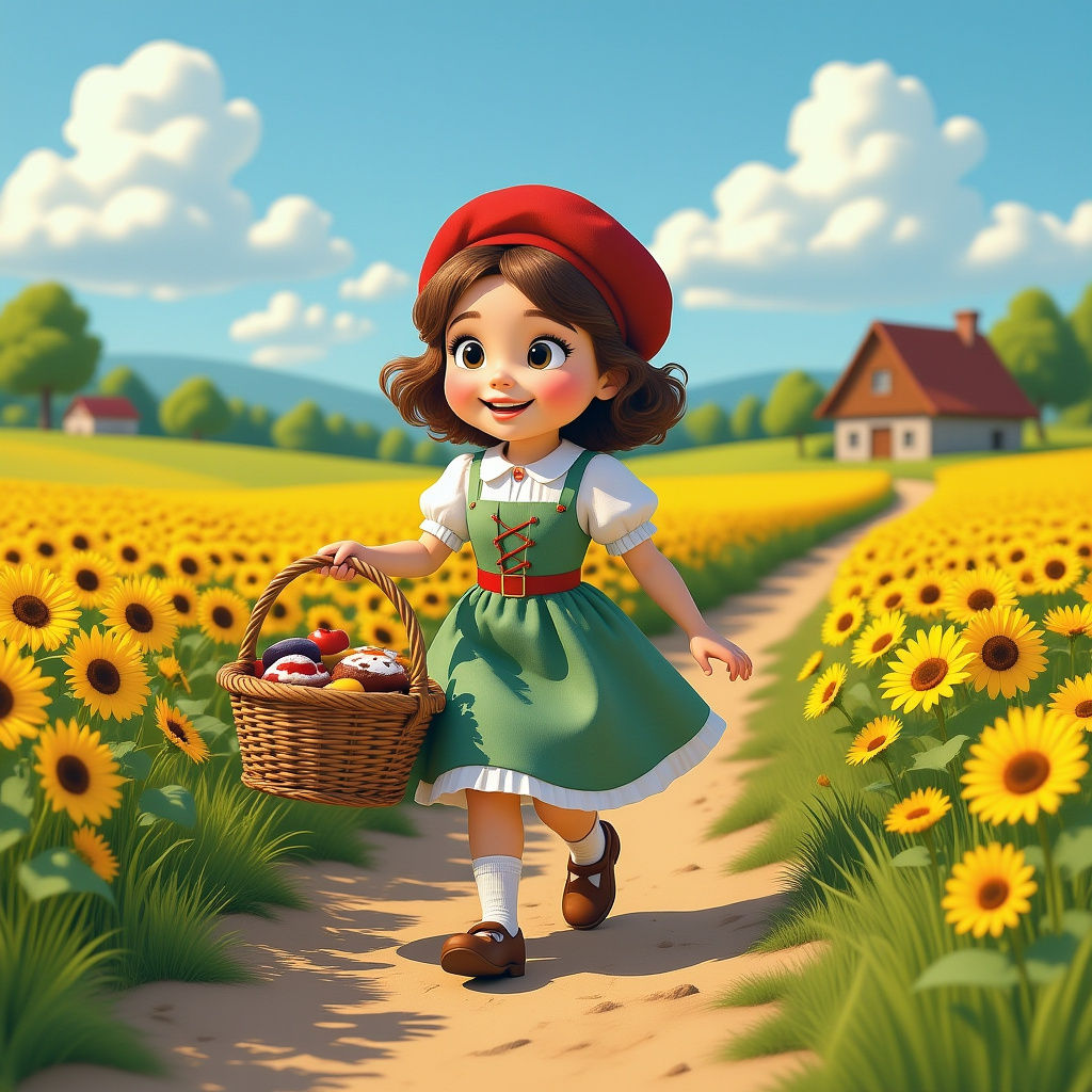 Little Red Riding Hood's Journey: 3D Digital Art