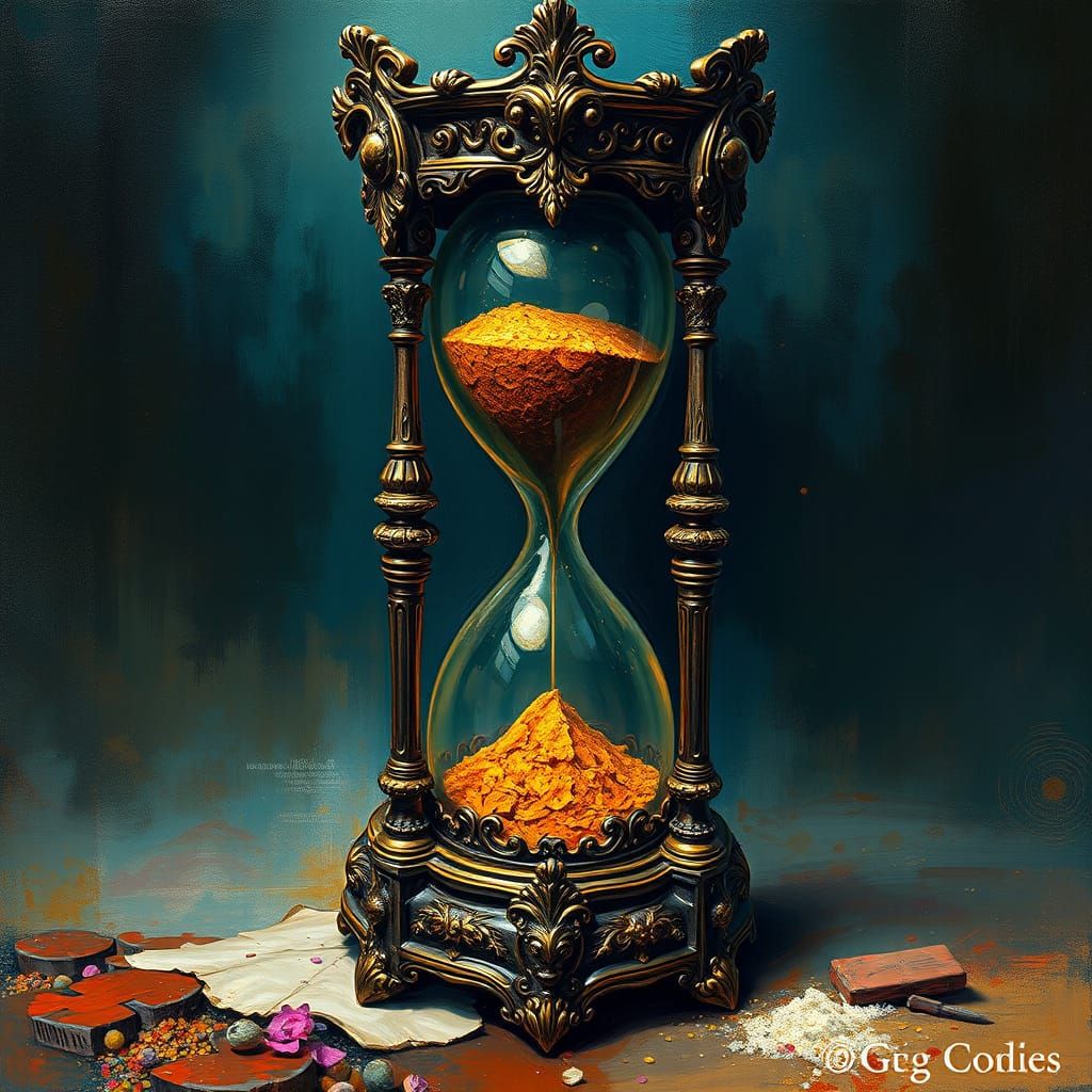 Mystical Hourglass in Dark Fantasy Style