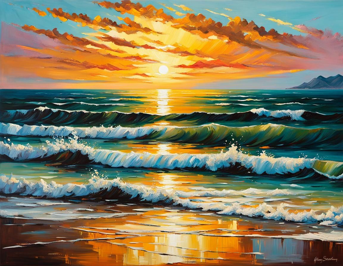 EVENING SEASCAPE GOLDEN HOUR