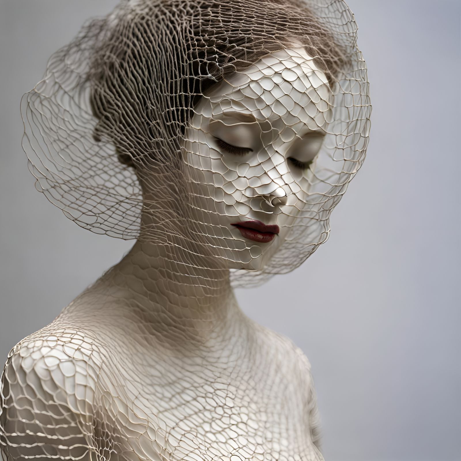 Ethereal Sculpture of Woman in Twirling Dress