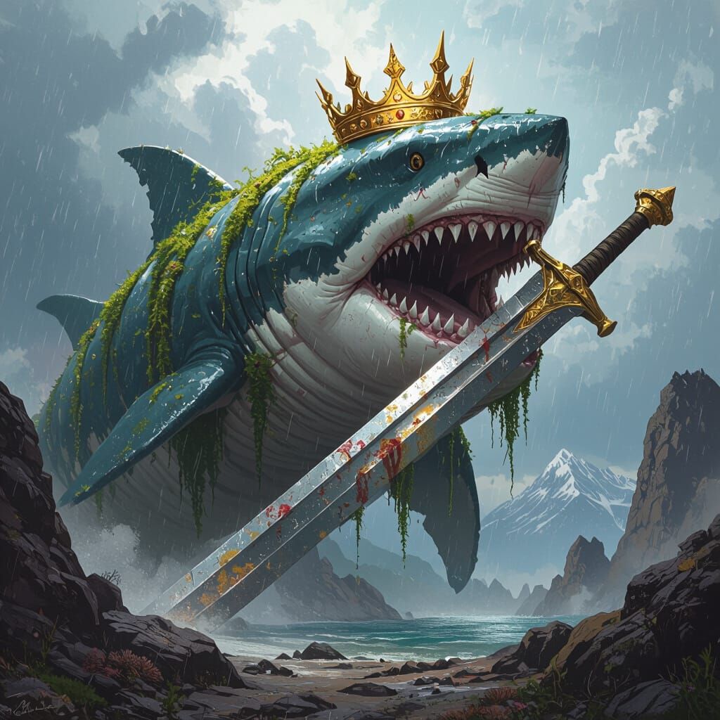 Megalodon King Dominates Rocky Landscape