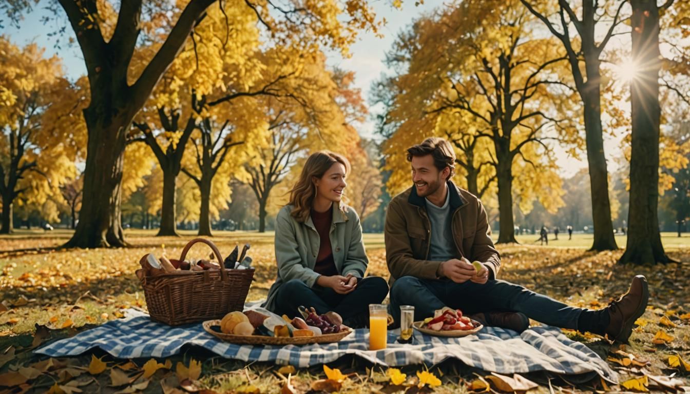Autumn Picnic in the Park, Cinematic Sunlight
