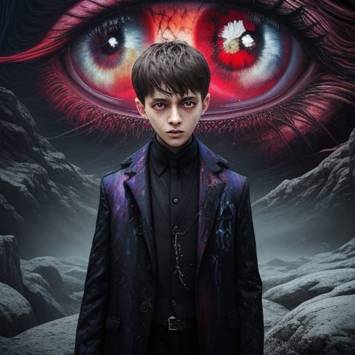 Unsettling Surrealist Child With Eye in Hand