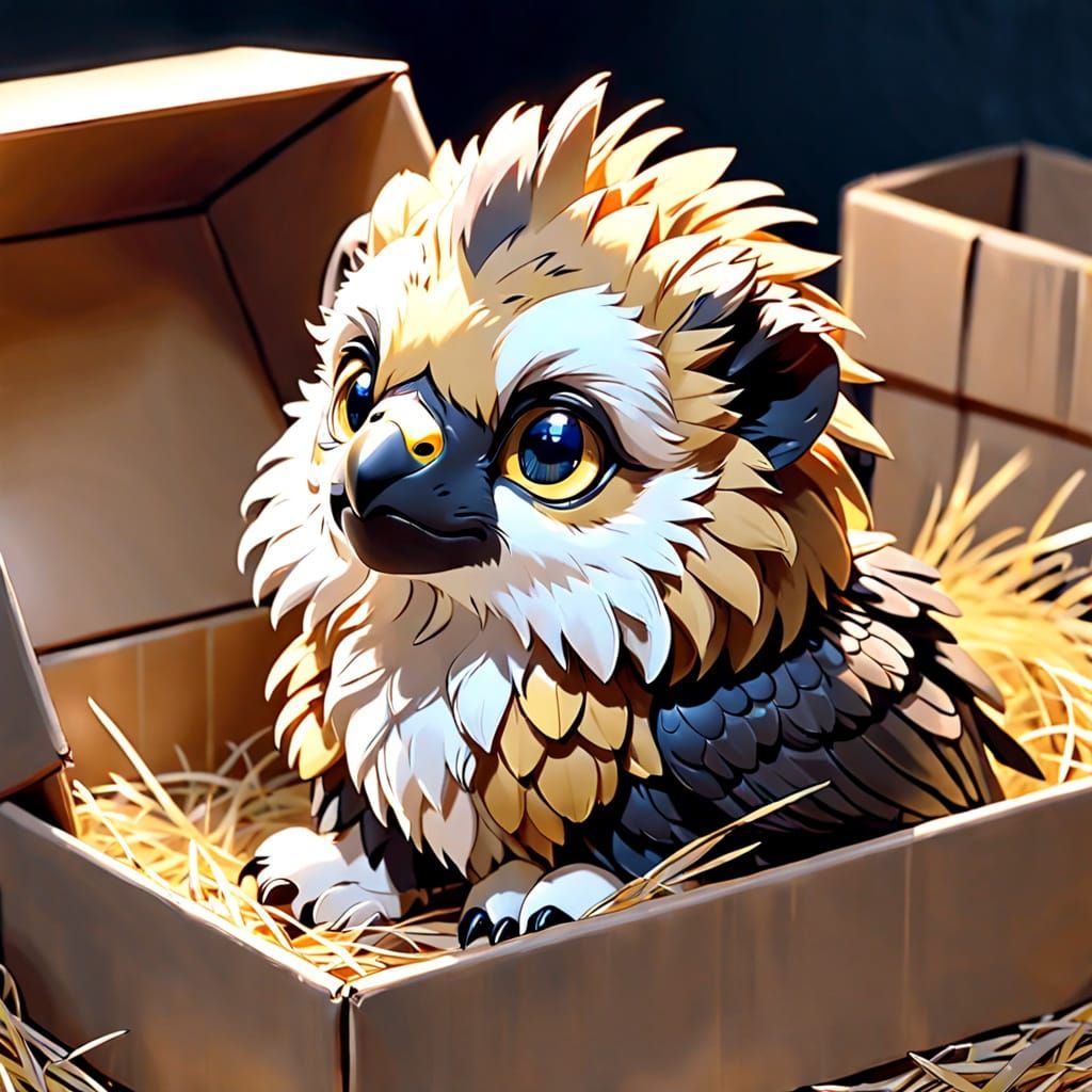 Stunning Griffin Hatchling in Adorable Cub Form