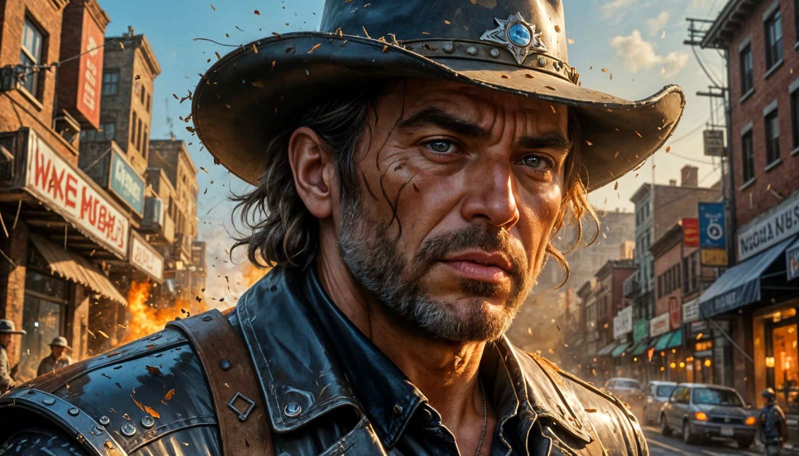 Outlaw Rides into Town with Big Iron