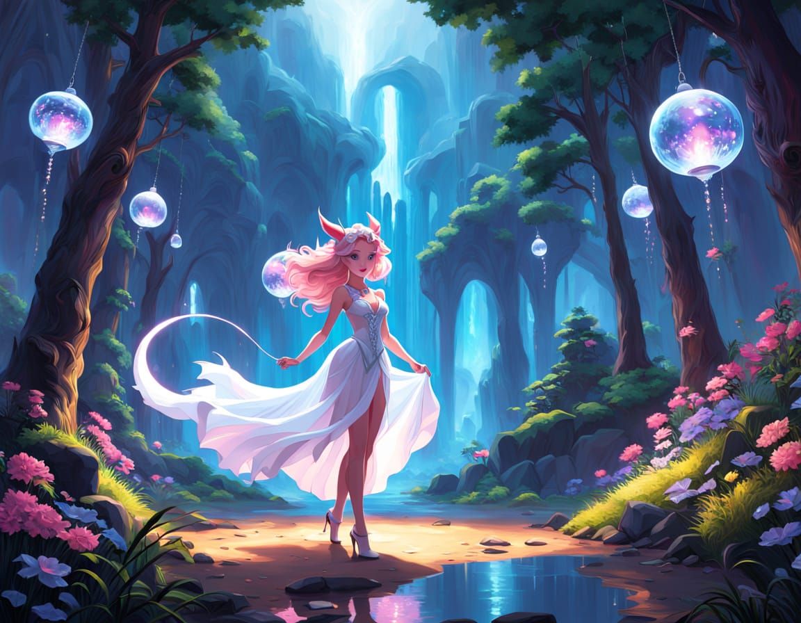 Ethereal Alien Beauty in Elegant 3D Anime Style