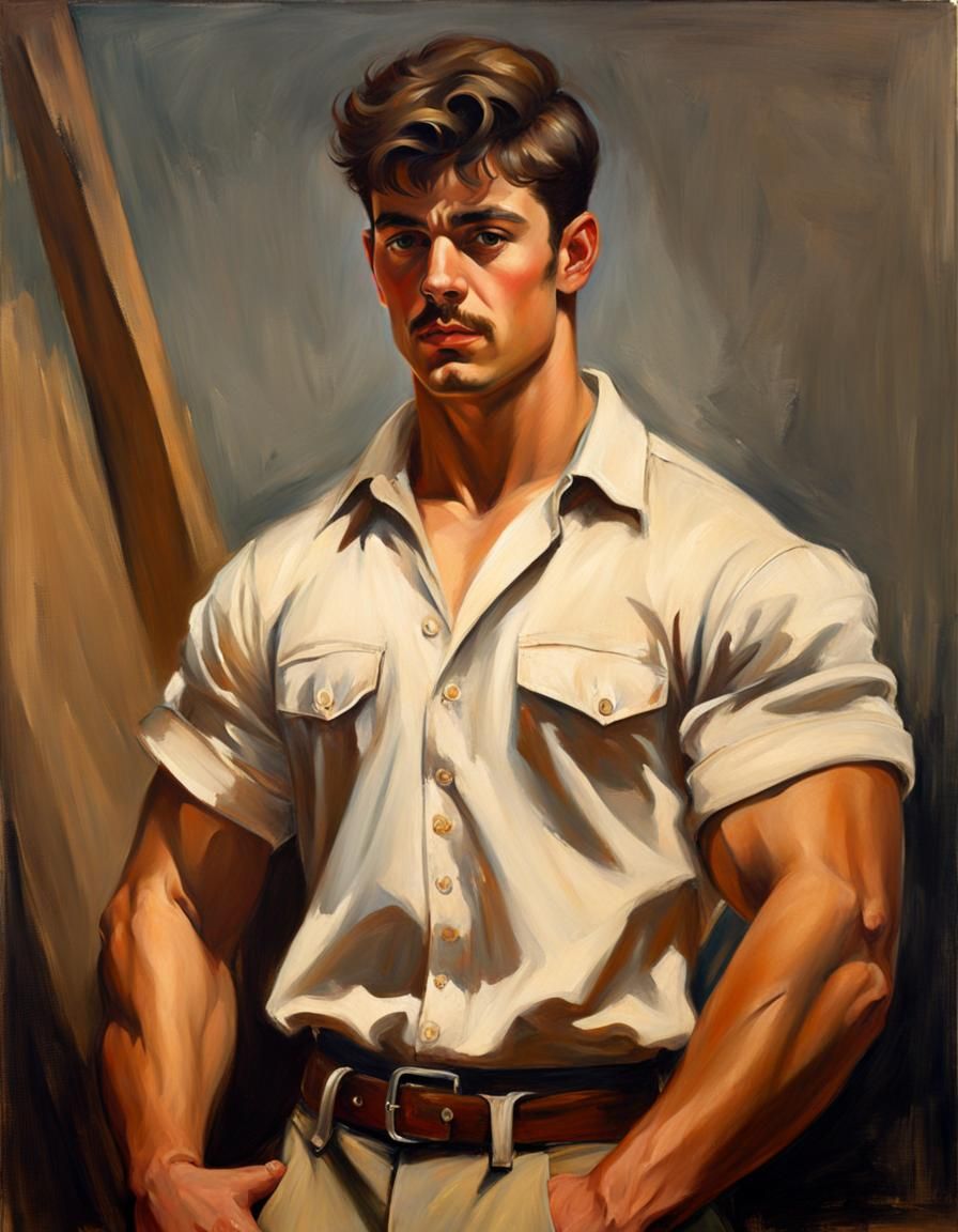 Portrait of a Bodybuilder in Sargent Style