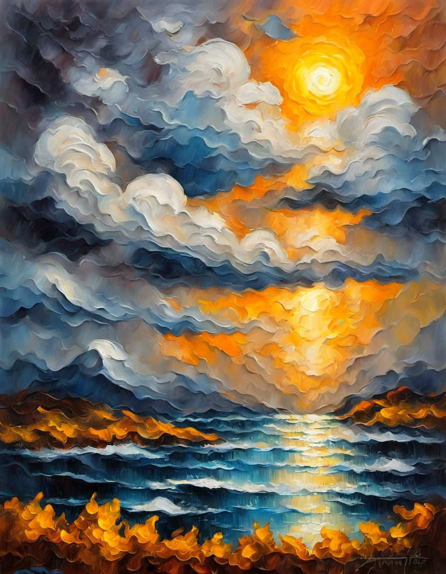stormy light effects impasto painting