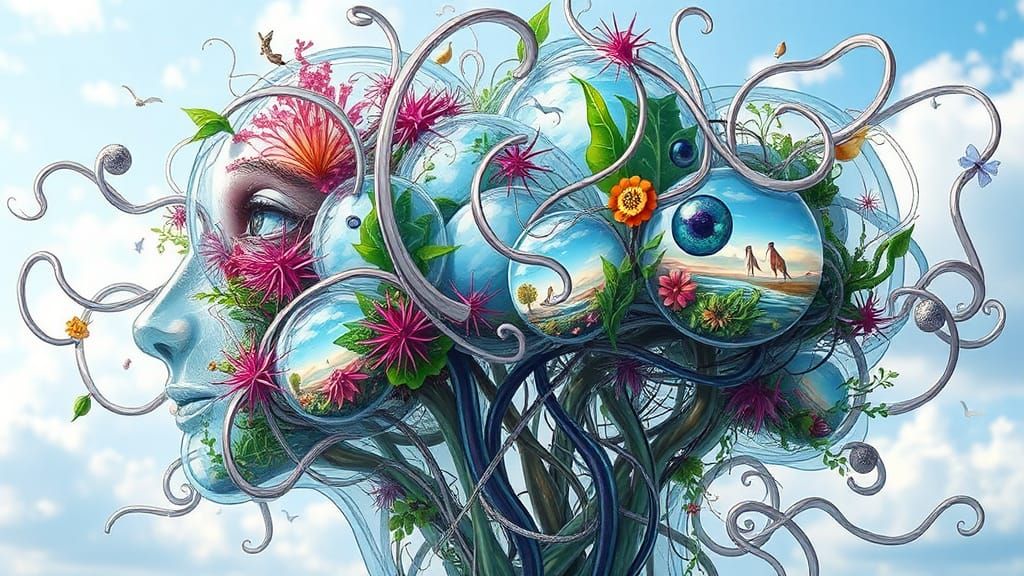 Ethereal Glass Figures Reflect Dreamlike Mindscapes