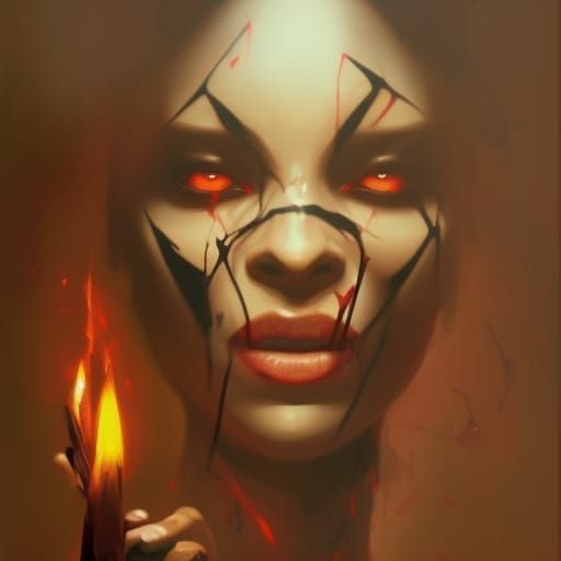 Sinister African Macumba Scene in Fantasy Art Style