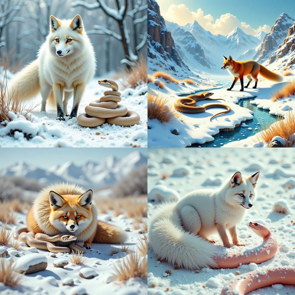 Arctic Fox Hunts Arabian Sand Boa in Global Warming Impact