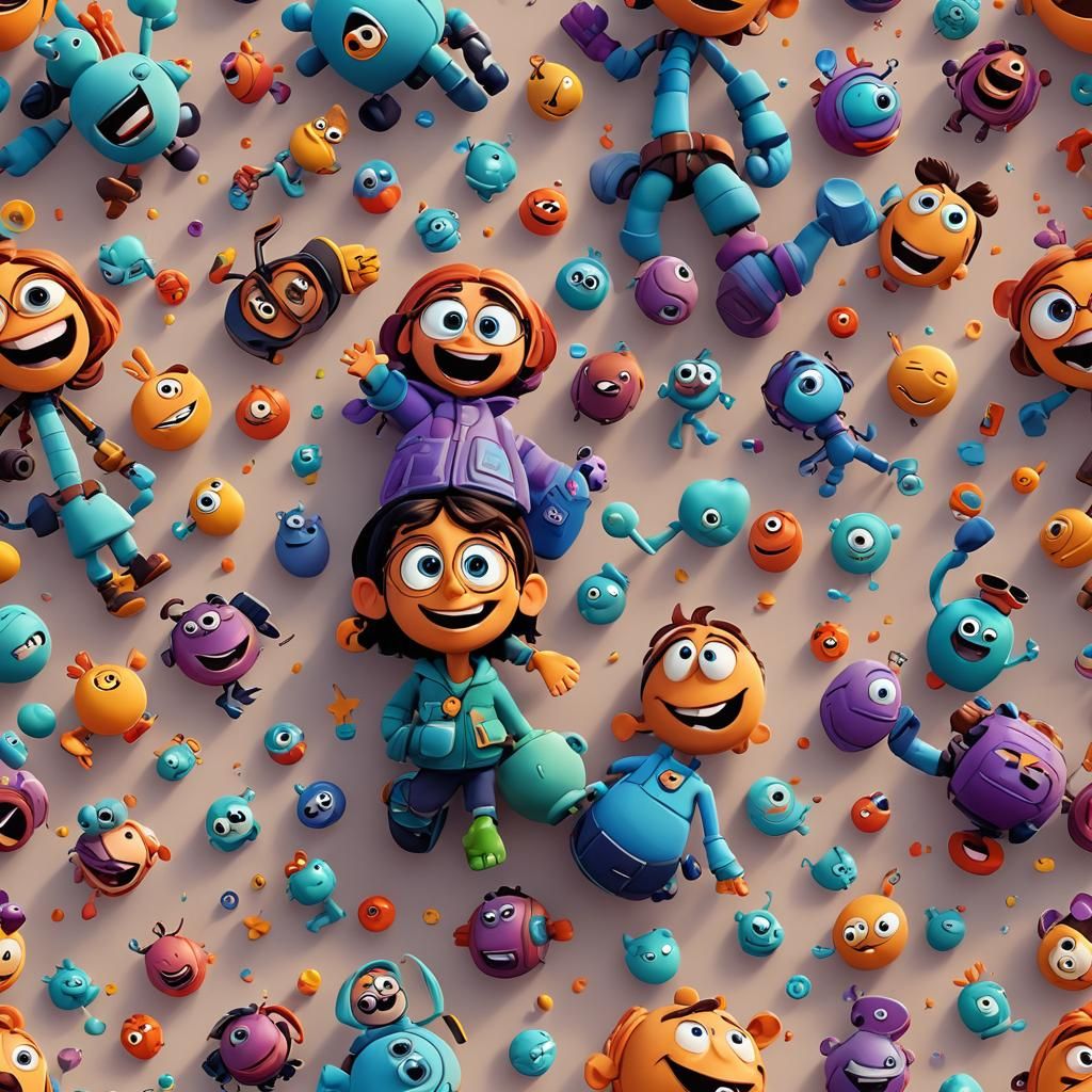 Pixar-Style 3D Character with Radial Gradient Background