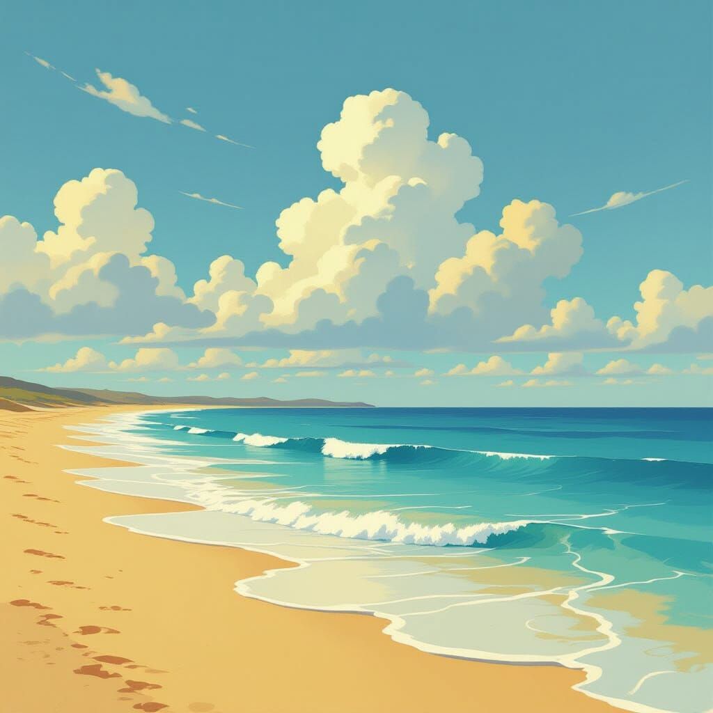 Muted Seascape Matte Painting in 8K