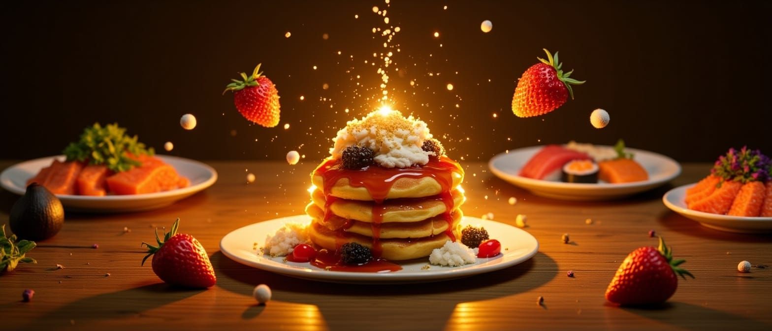 Gourmet Pancake Feast at Golden Hour