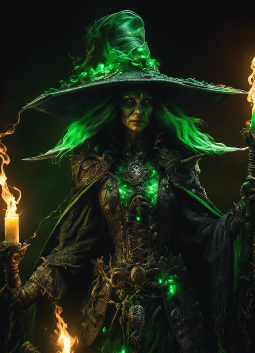 Epic Witch Warrior in Hyperdetailed Fantasy Art