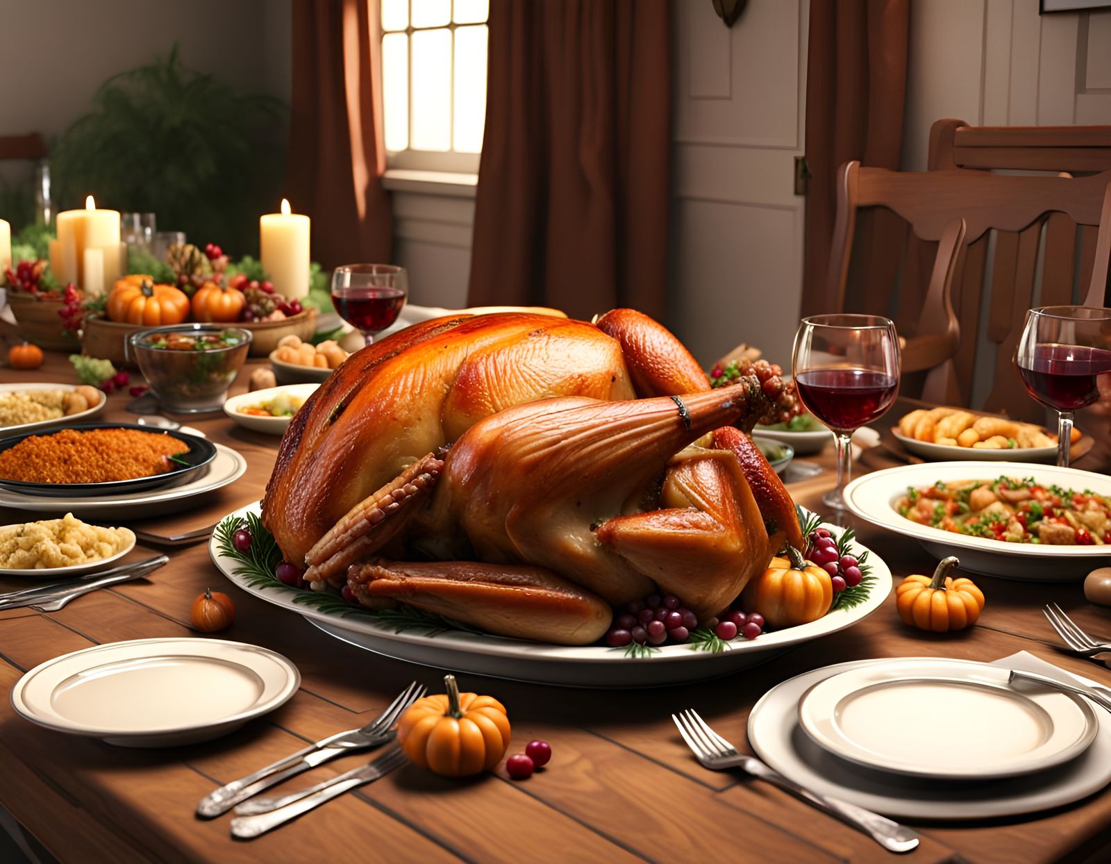 Realistic Thanksgiving Dinner in Ultra High Definition