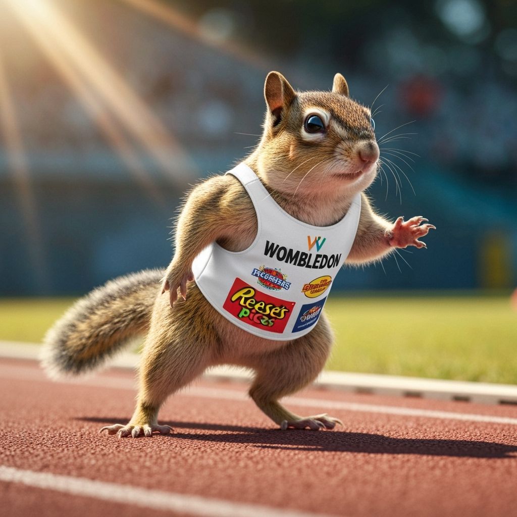 Chipmunk Racer in Sponsored Vest on Track