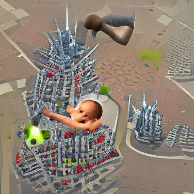 Giant Baby Man Destroys City