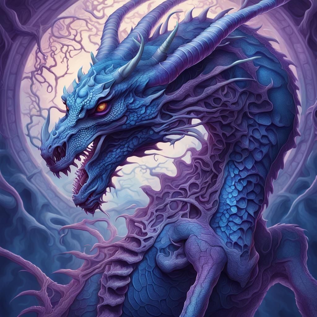 Dragon Anatomy: Translucent Skeletal System Illustration