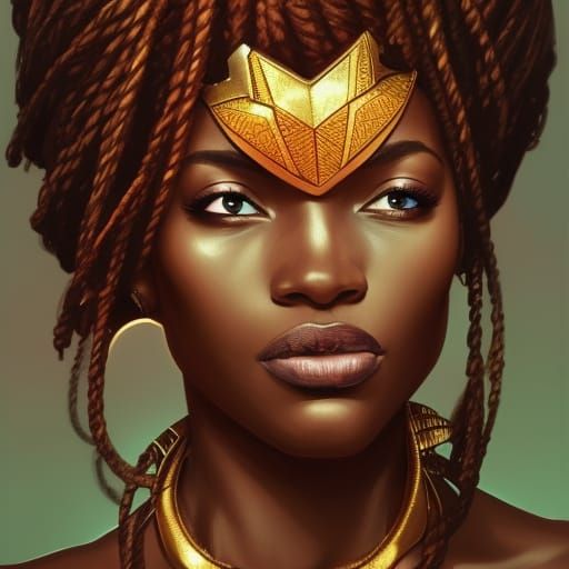 Beautiful African Woman as Superhero Concept Art