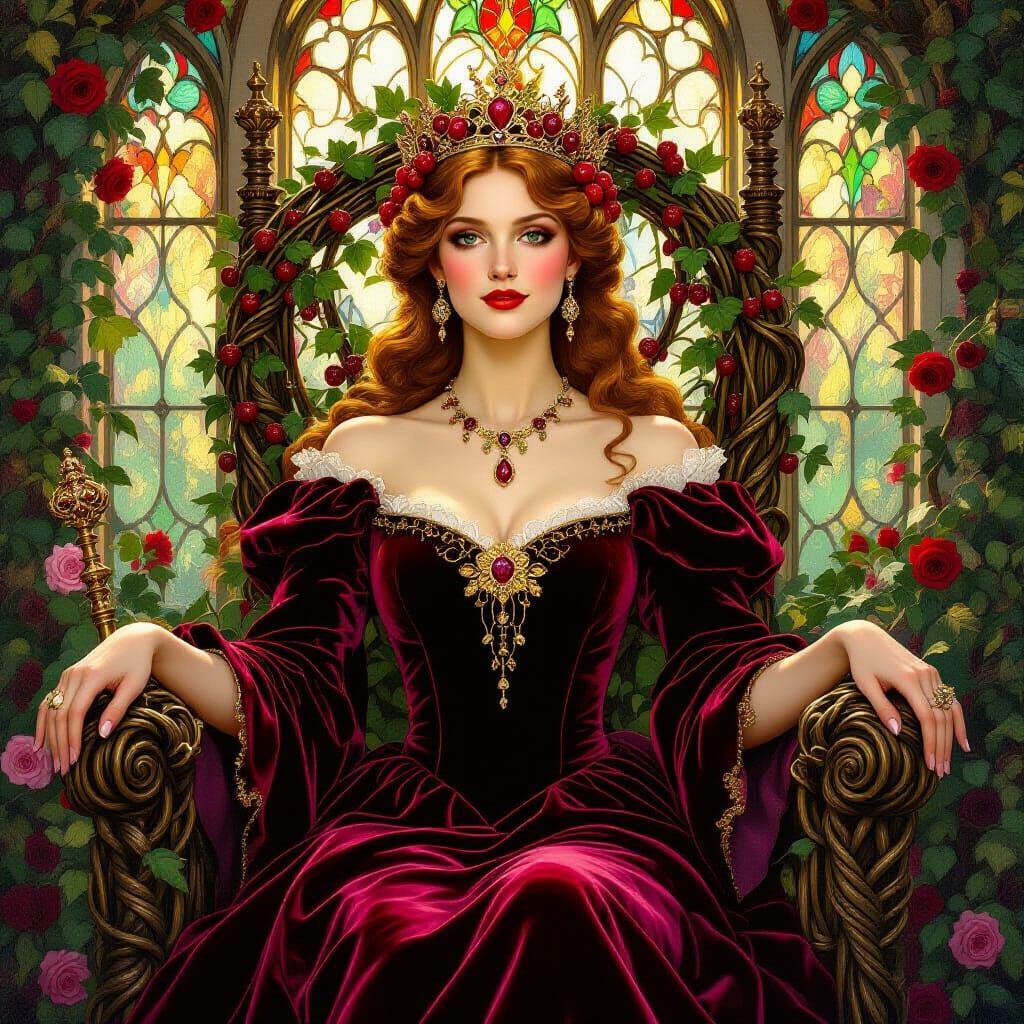 Regal Queen of Raspberries in Ethereal Golden Hour Light