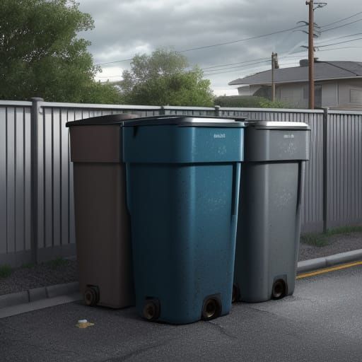 Trash Can on Street in Mundane Urban Setting