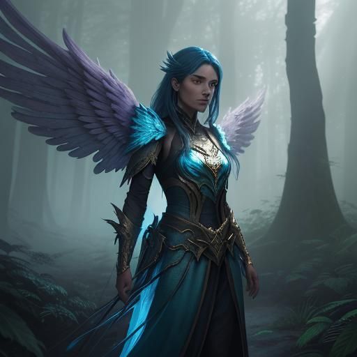Mystical Angel in Fantasy Forest Concept Art