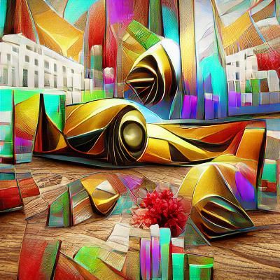 Colorful Abstract Art Deco in 3D