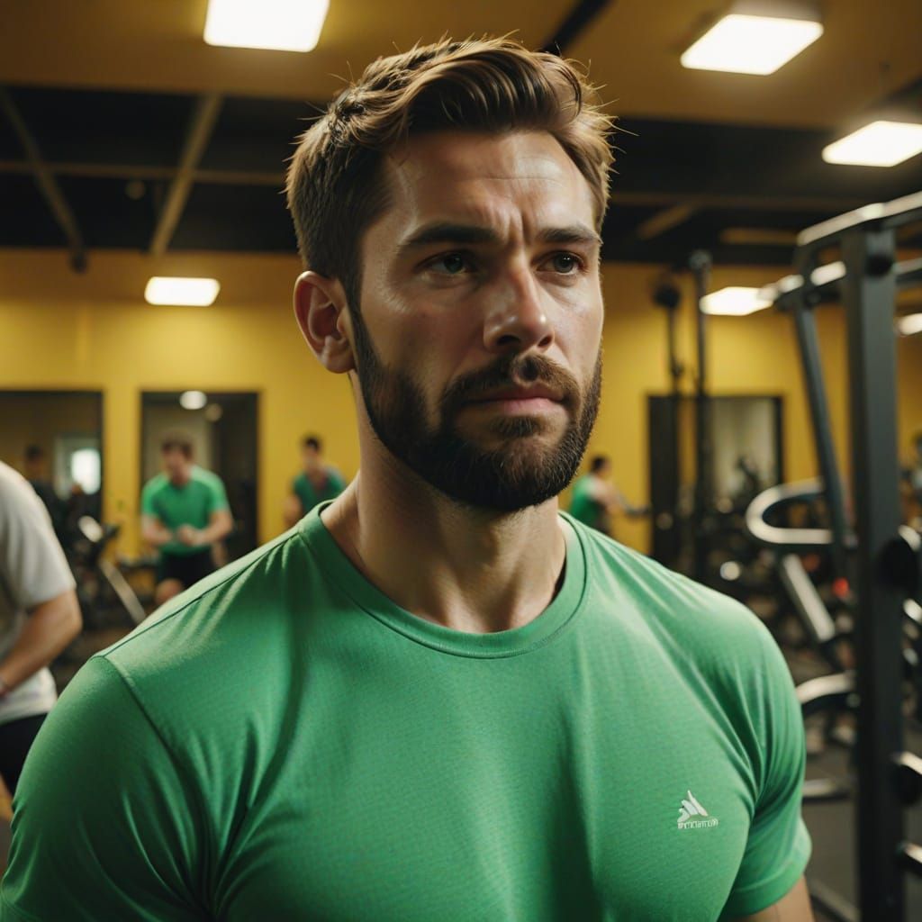 Cinematic Gym Portrait with Intense Gaze