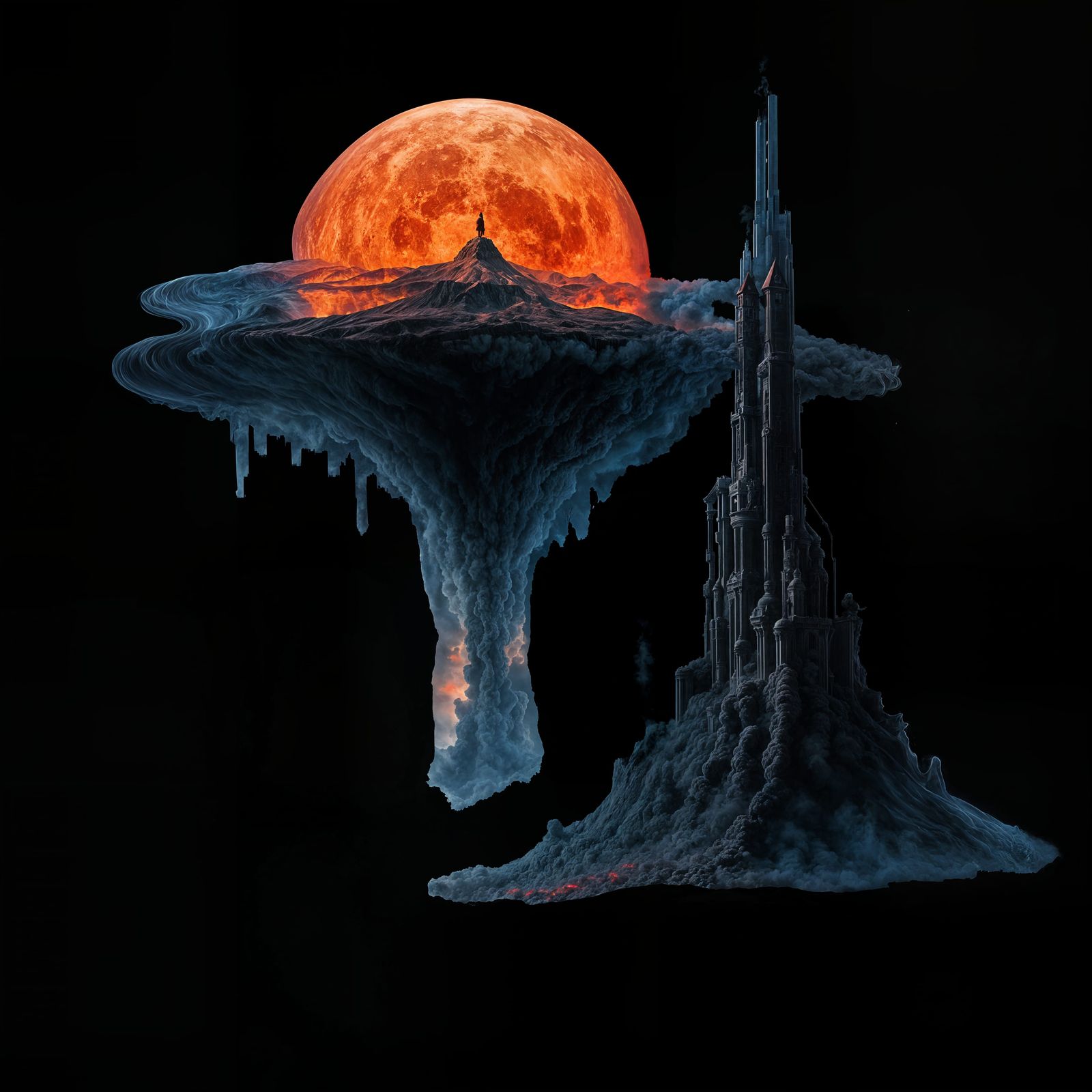 Vibrant Crimson Dreamscape in Cyberpunk Aesthetic