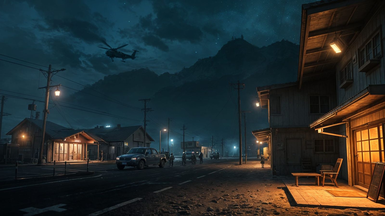 Cozy Military Base Under Starry Night