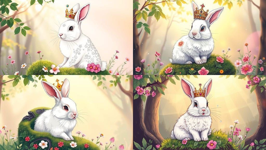 Regal Rabbit Portrait in Enchanted Forest