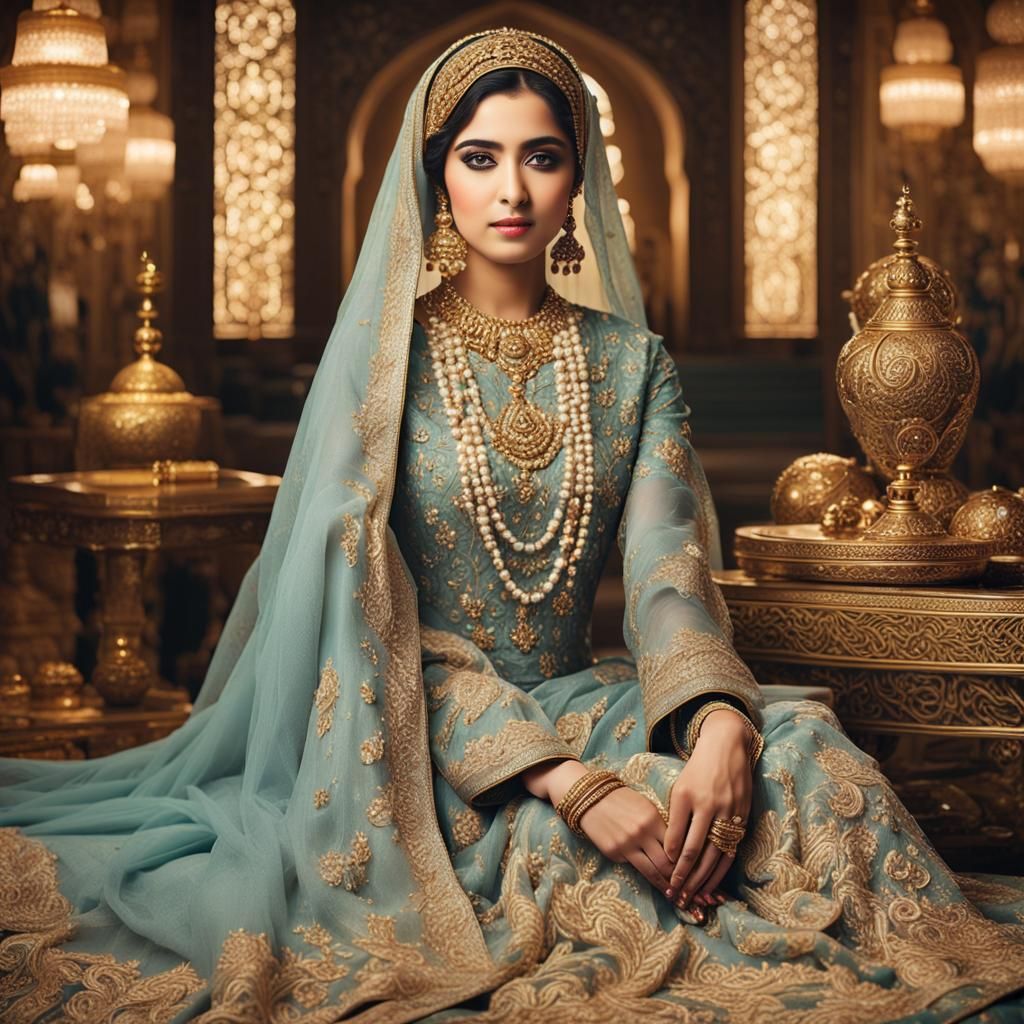 Fatima al-Fihriya in Opulent Traditional Attire