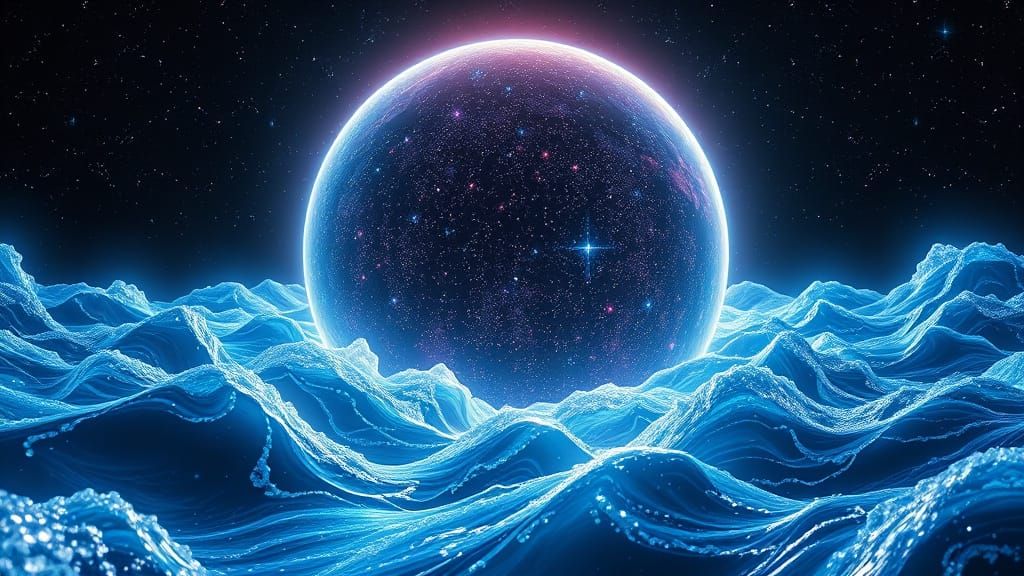 Cosmic Dance in Sapphire Expanse