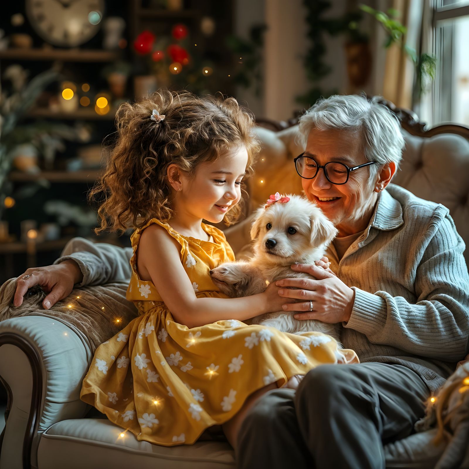 Tender Moment of Family Love as Holographic Art