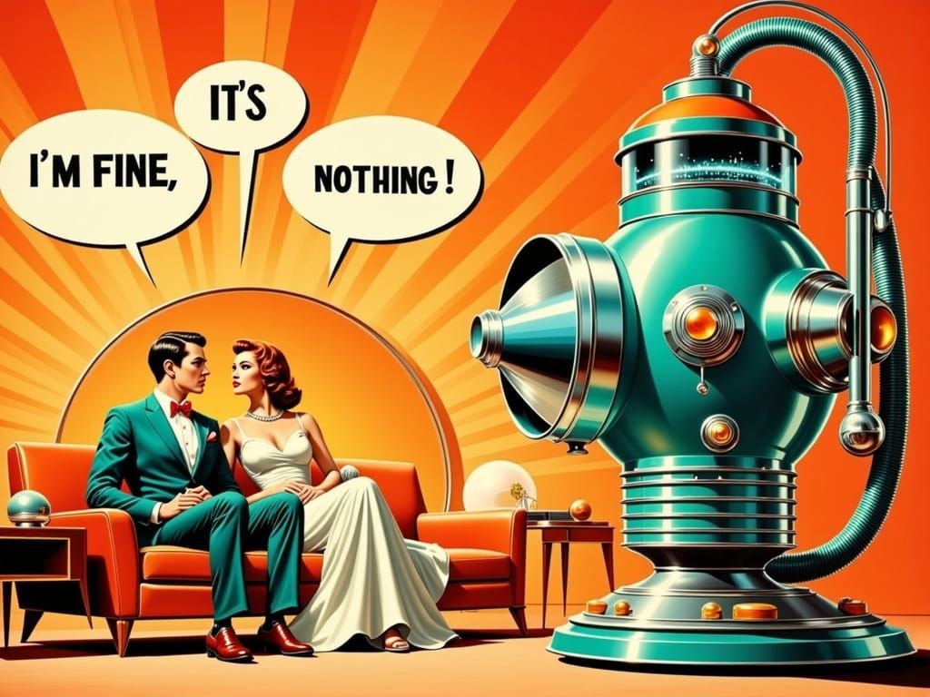 Retro-Futuristic Comic Book Aspirnaught Device Illustration